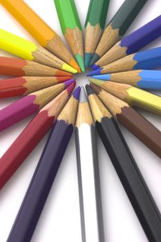 Picture of Color Pencils making a whell