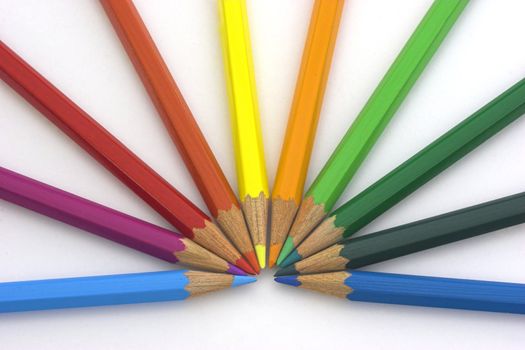 Picture of Color Pencils making a rainbow