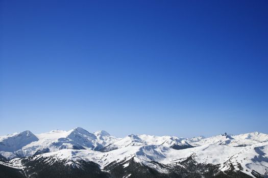 Scenic snow-covered mountains.