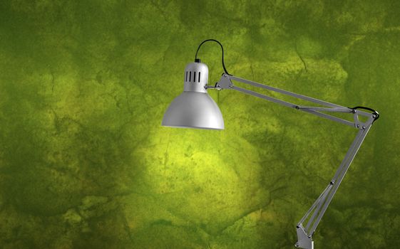 Lamp with a green wall background