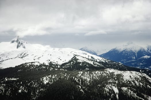 Ski resort mountain with snow.