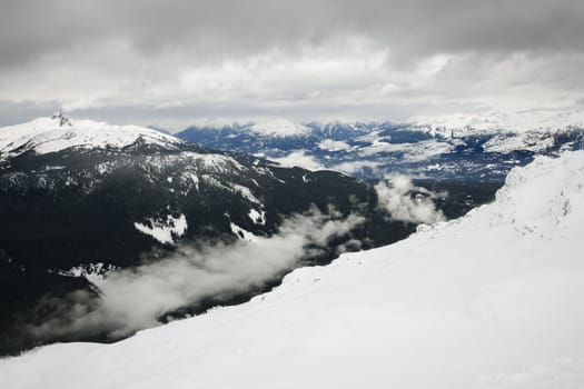 Ski resort mountain with snow.