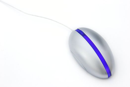 Blue Optical mouse isolated on a white background