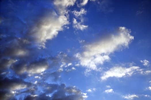 Blue sky and clouds over Maui, Hawaii, USA.