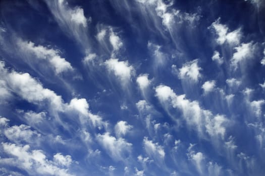 Blue sky and clouds over Maui, Hawaii, USA.