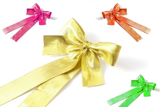 green pink red and gold beautiful bows