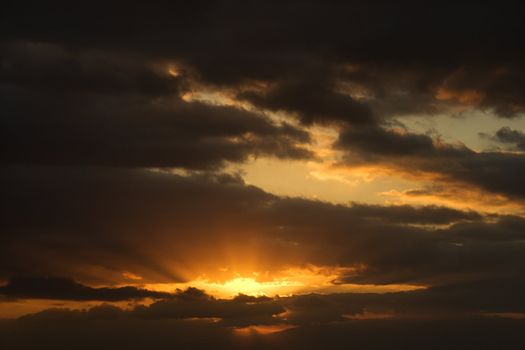 Sunrise in Haleakala National Park in Maui, Hawaii.