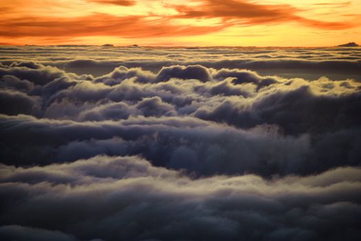 Sunrise in Haleakala National Park in Maui, Hawaii.