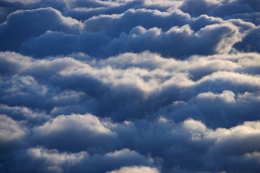 Aerial of clouds in Haleakala National Park, Maui, Hawaii.