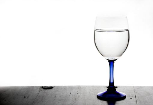 Glass of water in the table