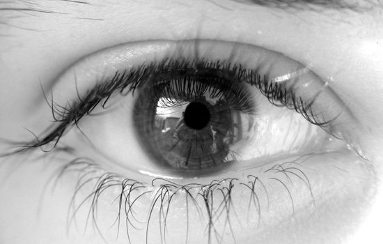 Black and White image of a female eye