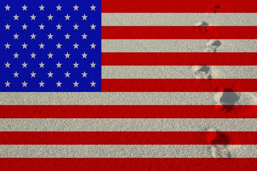 Computer designed highly detailed grunge illustration - Flag of USA