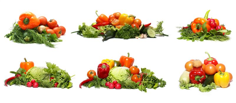 Vegetables isolated on white          