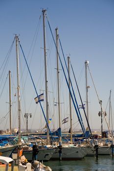 Marina in ancient port  fort Akko . Israel