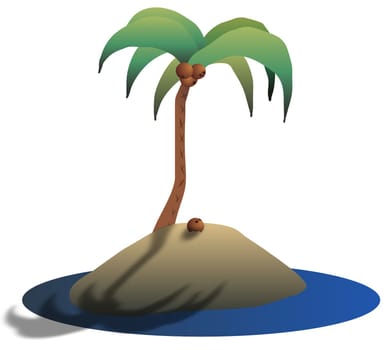 Illustration of a desert island