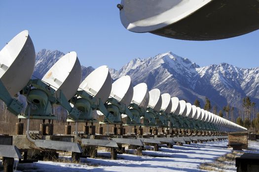 The solar radio telescope located in the Tunkinsky valley republics Buryatiya (Russia)