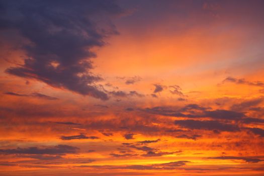 Evening colors of the flaming sky. Background.