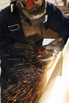 a picture of an arc welder at work