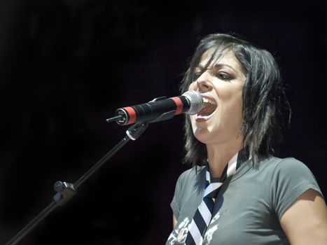 Ira Losco live on stage in Malta on 26th July 2008 She is Malta's leading female rock act
