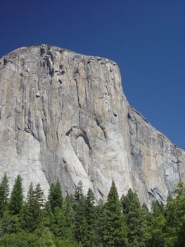 A four thousand foot cliff of glacier carved white granite.