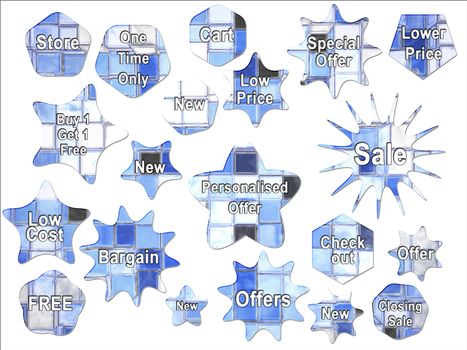 Abstract Cartoony Blue Square Blocks Star Shaped Special Offer a