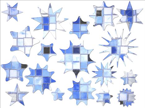 Abstract Cartoony Blue Square Blocks Star Shaped Special Offer a