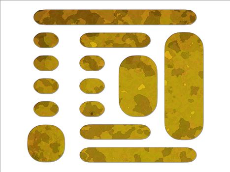 Yellow Desert Military Camouflage Effect Web Interface Buttons