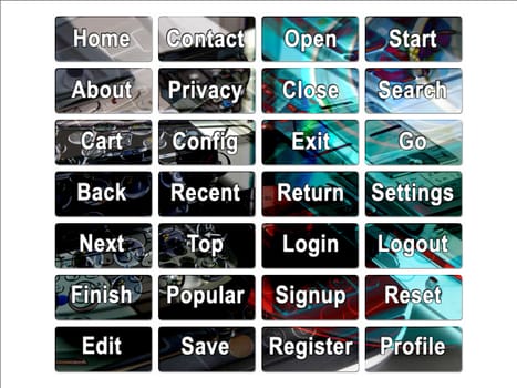 Dark PDA Mobile Cellphone Web Interface Site Buttons