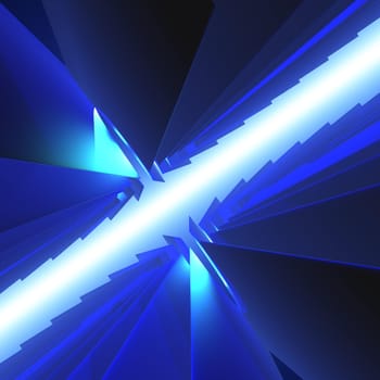 A abstract blue background with radiant lighting.
