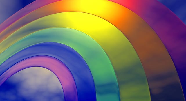 A close up of an illustration of a rainbow.