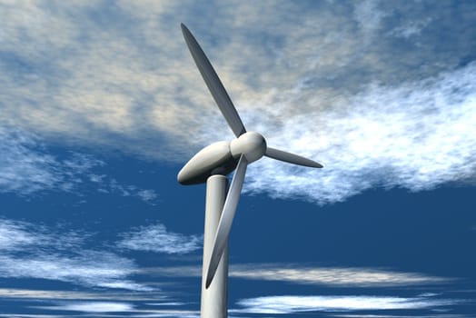 An illustration of wind mills catching the power of the wind.
