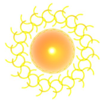 An illustration of the sun shinning.