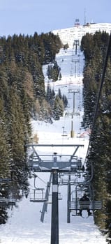 Ski lift in italian Dolomites