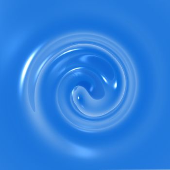 An illustration of blue fluid swirling.