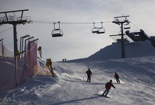 Ski lift in italian Dolomites