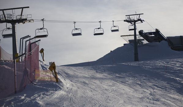 Ski lift in italian Dolomites