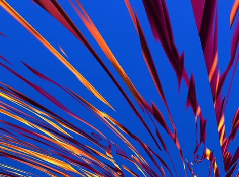 An illustration of a blue abstract sky with red and orange highlights.