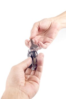 object on white - Key on hand