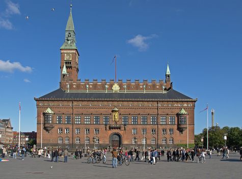 facade of the copenhagen city hall in denmark

