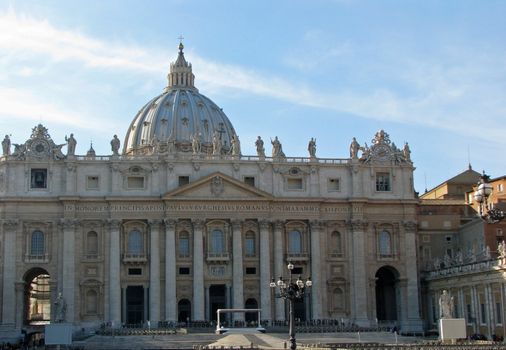 St. Peter's Church and piazza in Rome, Italy. 