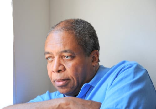 African american man relaxing at home.