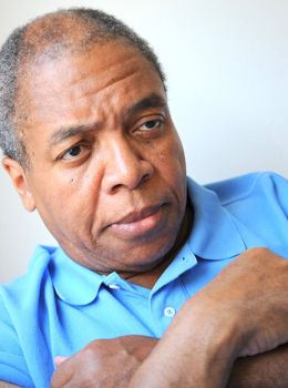 African american man relaxing at home.