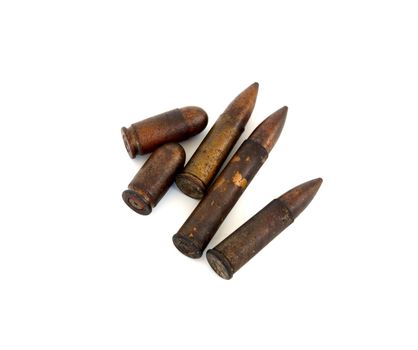 set of old shells (cartriges) of World War