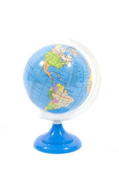 globe used on school isolated on a white background