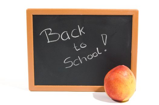 chalkboard with the text back to school isolated on white