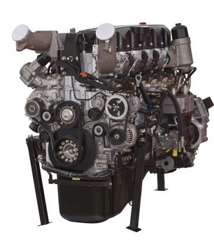 Car engine isolated against a white background.