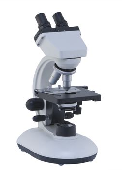 Microscope isolated against a white background.Clipping path included in the file.