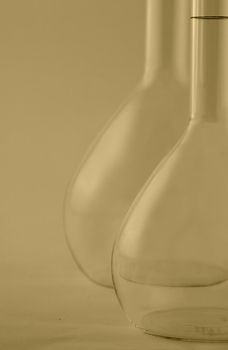 Laboratory flask in a sepia tones.