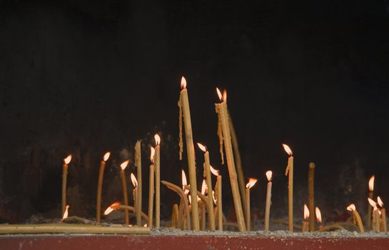 Candles lit in remembrance of the departed ones