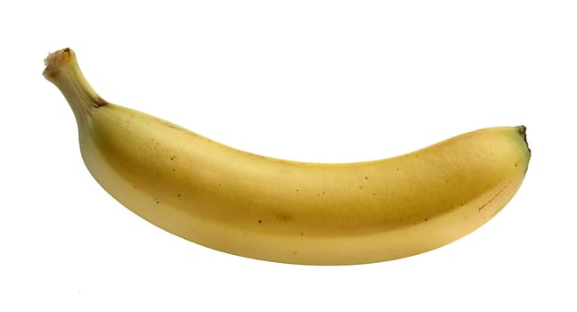 Ripe banana on a white background.